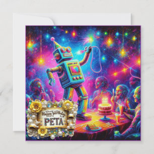 PETA ~ Verjaardag Kaart ~ Robot ~