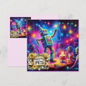 PETA ~ Verjaardag Kaart ~ Robot ~ (Voorkant / Achterkant)