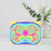 PETA ~ VET ~ FLUORO ROZE ~ 3D Fractal Design ~ Briefkaart (Staand voorkant)