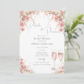 Petaal en Prosecco Vrijgezellenfeest Kaart (Staand voorkant)