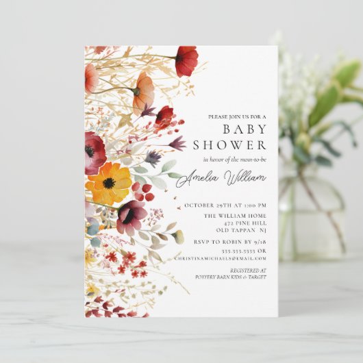 Petaal Perfectie Baby shower Uitnodiging (Staand voorkant)