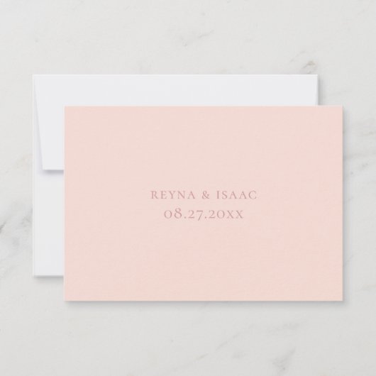 Petaal Roze Bloemen Bruiloft Voedsel Allergie RSVP (Achterkant)