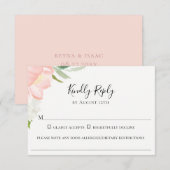 Petaal Roze Bloemen Bruiloft Voedsel Allergie RSVP (Voorkant / Achterkant)