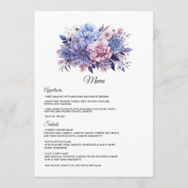 Petaal Roze, Korenbloem Blauw & Mauve Paarse Bruil Menu