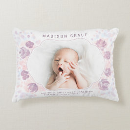 Petal Baby Girl Aankondiging Aangepaste foto Accent Kussen