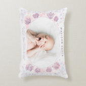 Petal Baby Girl Aankondiging Aangepaste foto Accent Kussen (Voorkant(Verticaal))