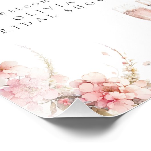 Petal en Prosecco Vrijgezellenfeest Welkom Poster (Hoek)