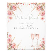 Petal en Prosecco Vrijgezellenfeest Welkom Poster (Voorkant)