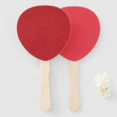 Petal Fan Set – Smooth & Textured Tomato Red Handwaaier (Voorkant en achterkant)