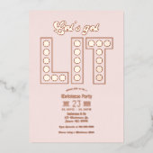 Petal Glow Let's Get Lit Retro Christmas Party Folie Uitnodiging (Voorkant)