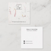 PETAL HANDGEMAAKTE PAPIER KETTING ARMBAND DISPLAY VIERKANTE VISITEKAARTJE (Voorkant / Achterkant)