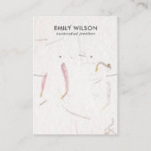 PETAL HANDGEMAAKTE PAPIER KETTING OORBEL DISPLAY VISITEKAARTJE (Voorkant)