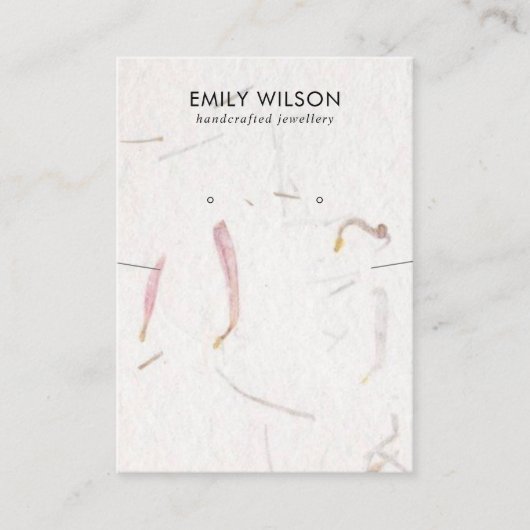 PETAL HANDGEMAAKTE PAPIER KETTING OORBEL DISPLAY VISITEKAARTJE (Voorkant)