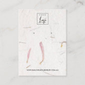 PETAL HANDGEMAAKTE PAPIER KETTING OORBEL DISPLAY VISITEKAARTJE (Voorkant)