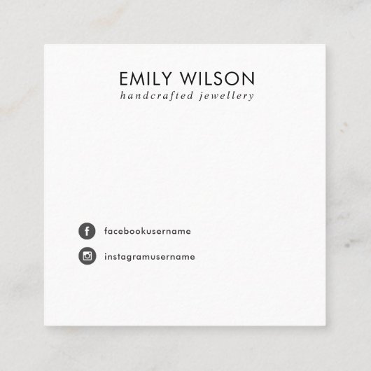 PETAL HANDMADE PAPIER KETTING BRACELET VIERKANTE VISITEKAARTJE (Achterkant)