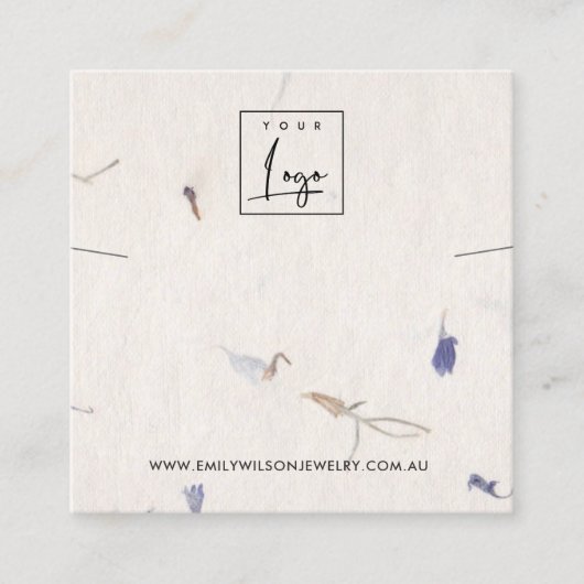 PETAL HANDMADE PAPIER KETTING BRACELET VIERKANTE VISITEKAARTJE (Voorkant)