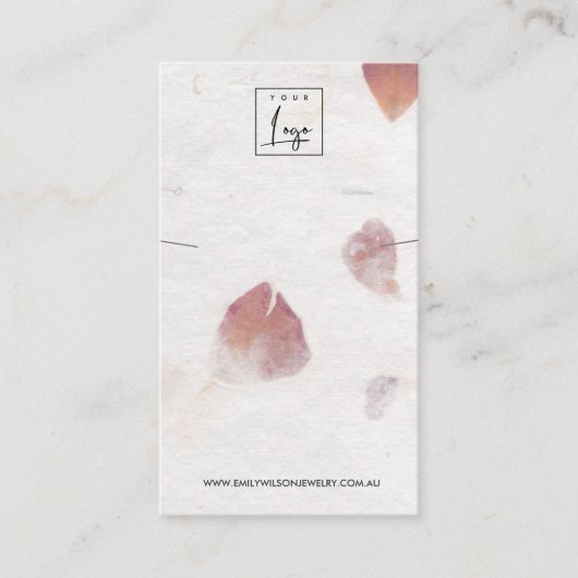 PETAL HANDMADE PAPIER KETTING BRACELET VISITEKAARTJE (Voorkant)