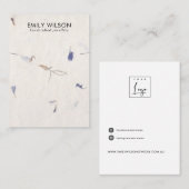 PETAL HANDMADE PAPIER KETTING BRACELET VISITEKAARTJE (Voorkant / Achterkant)