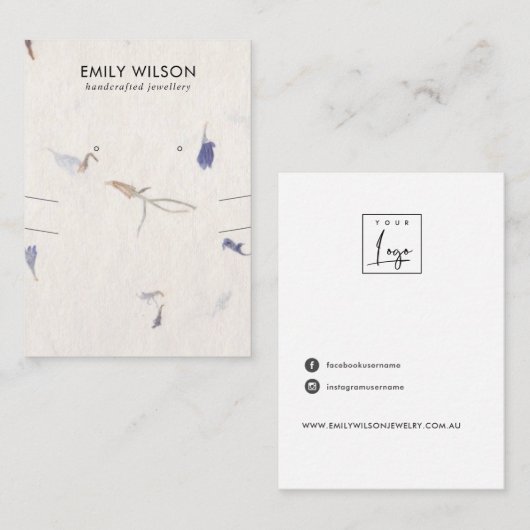 PETAL HANDMADE PAPIER-KETTING DIE WEERGAAT WEERGEV VISITEKAARTJE (Voorkant / Achterkant)