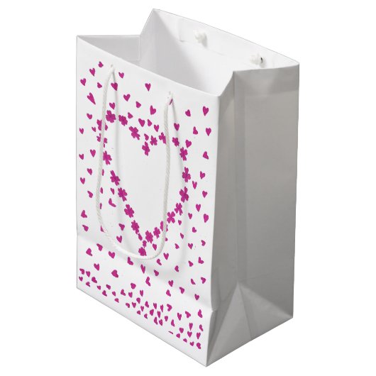 Petal Heart Gift Bag Medium Cadeauzakje (Voorkant Gekanteld)