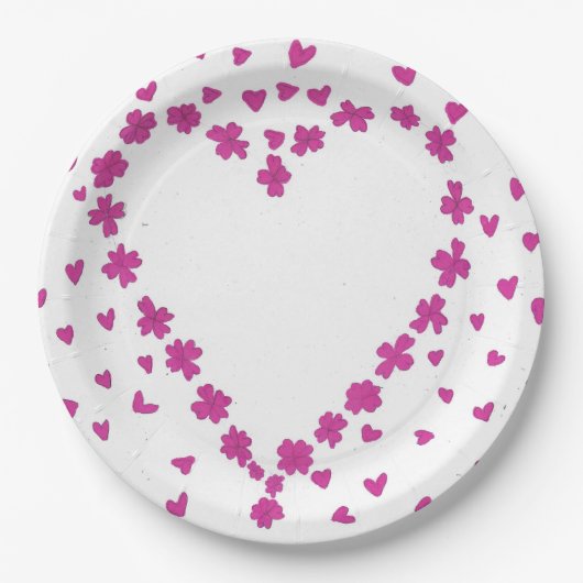 Petal Heart Paper-Bord Papieren Bordje (Voorkant)