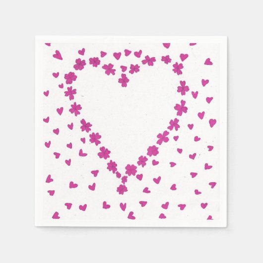 Petal Heart Paper Napkin Servet (Voorkant)