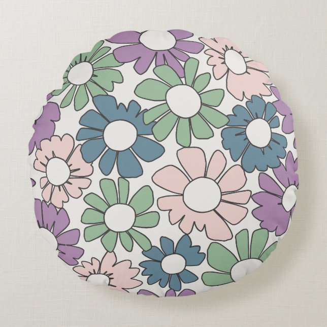 Petal Jubilee Twilight Tuin Rond Kussen (Voorkant)