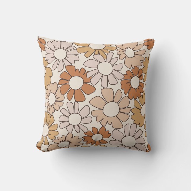 Petal Jubilee Warme Aarde Boho Kussen (Voorkant)