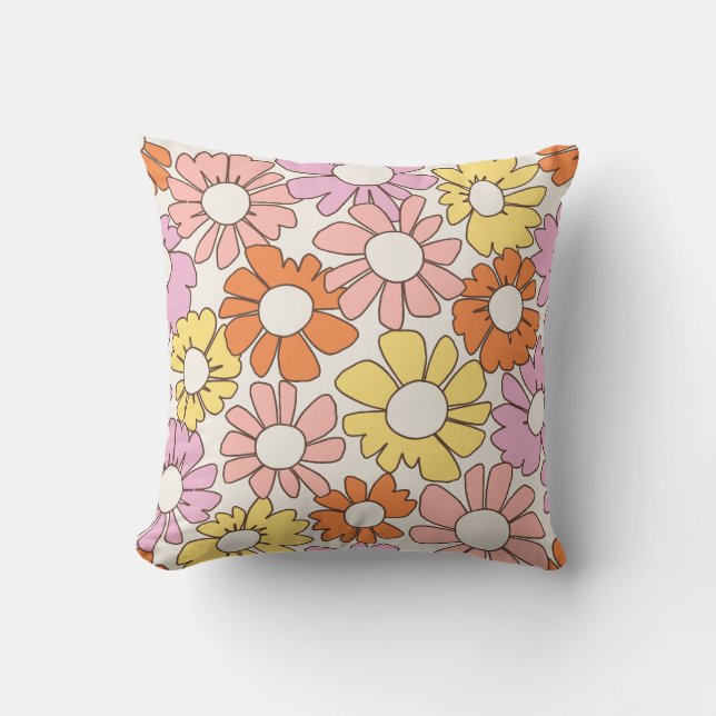 Petal Jubilee Zachte Retro Citrus Kussen (Voorkant)