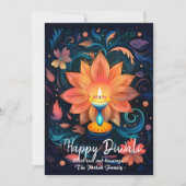 Petal Light Wishes Diwali card Kaart (Voorkant)