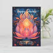 Petal Light Wishes Diwali kaart (Staand voorkant)