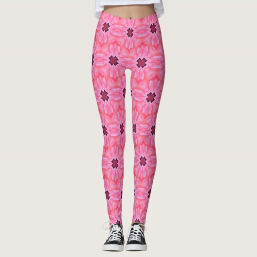 Petal Mirage Floral Naadloos Patroon Leggings (Voorkant)
