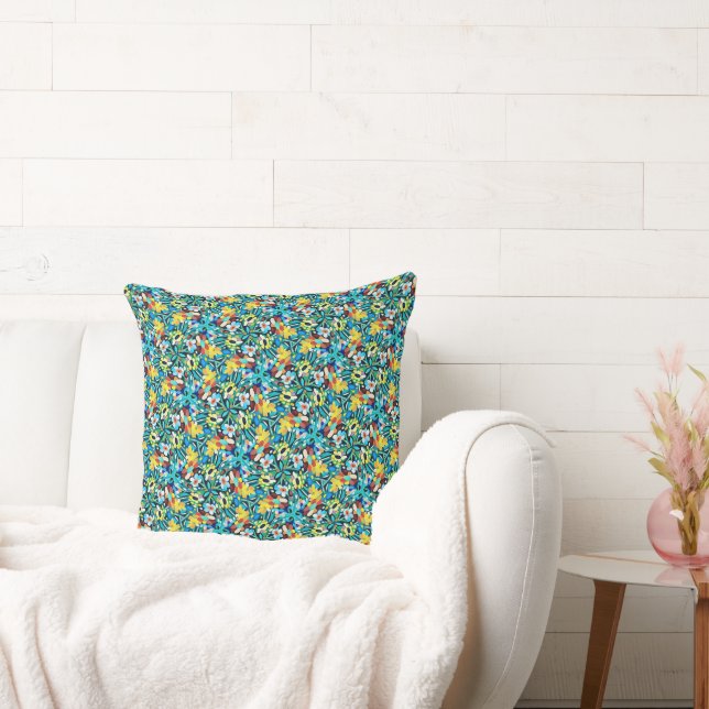 Petal Party Pattern Throw Pillow Kussen (Bank)
