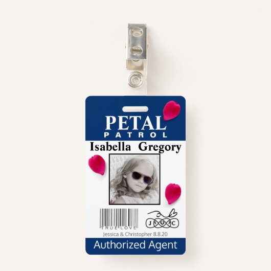 Petal Patrol Bloemenmeisje Badge (Voorkant met clip)