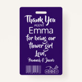 Petal Patrol Bloemenmeisje Badge (Achterkant)