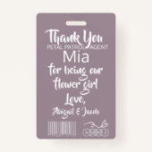 Petal Patrol Bloemenmeisje Badge (Achterkant)