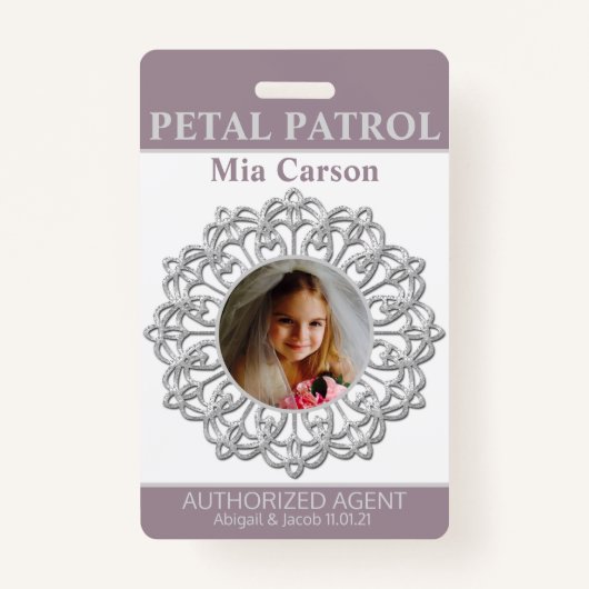 Petal Patrol Bloemenmeisje Badge (Voorkant)