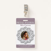 Petal Patrol Bloemenmeisje Badge (Voorkant met clip)