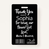 Petal Patrol Bloemenmeisje Badge (Achterkant)