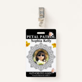 Petal Patrol Bloemenmeisje Badge (Voorkant met clip)
