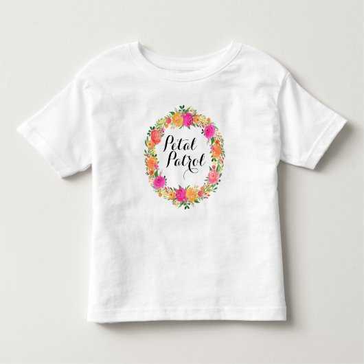 Petal Patrol Toddler Ruffle T-shirt Bloemenmeisje  (Voorkant)