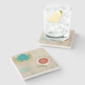 Petal Patronen I Stenen Onderzetter (Zijkant)