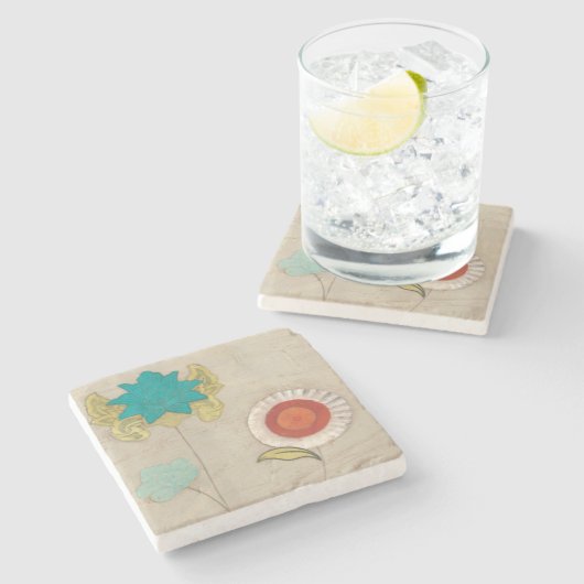 Petal Patronen I Stenen Onderzetter (Zijkant)