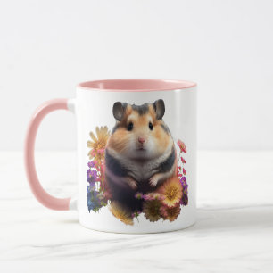 Petal Paws - Cute Floral Hamster Mok