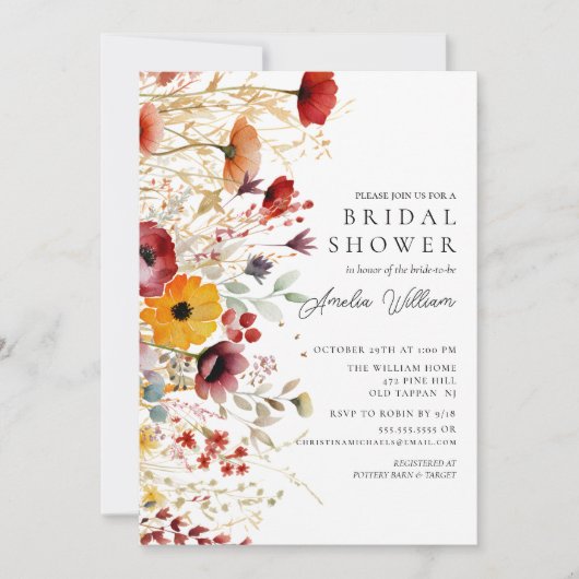 Petal Perfection Bruids Douche Uitnodiging (Voorkant)