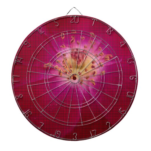 Petal Perfection: Geruit Roos Petal Pattern Art Dartbord (Voorkant)