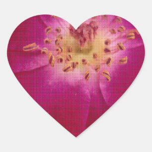 Petal Perfection: Geruit Roos Petal Pattern Art Hart Sticker