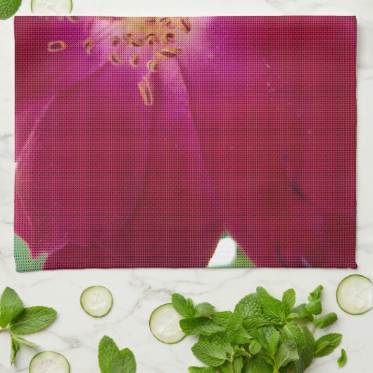 Petal Perfection: Geruit Roos Petal Pattern Art Theedoek (Gevouwen)