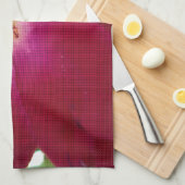 Petal Perfection: Geruit Roos Petal Pattern Art Theedoek (Quarter Fold)