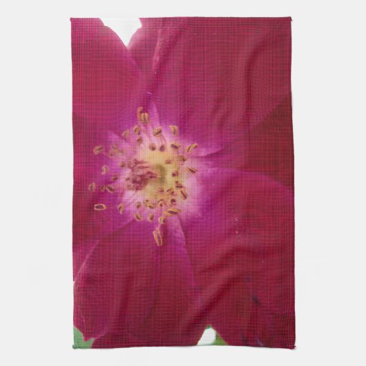 Petal Perfection: Geruit Roos Petal Pattern Art Theedoek (Verticaal)